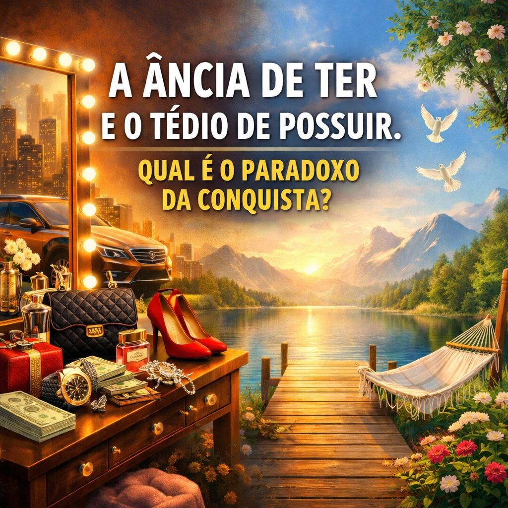 Mensagem e Oração: A ância de ter e o tédio de possuir. Qual é o paradoxo da conquista.