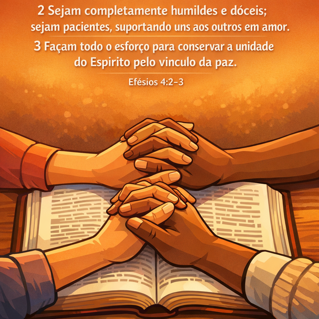 Versículo bíblico do dia – Efésios 4:2-3