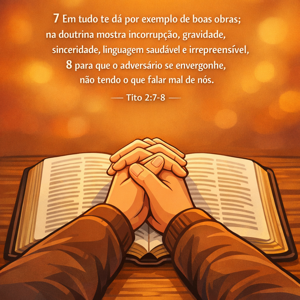 Versículo bíblico do dia – Tito 2:7-8