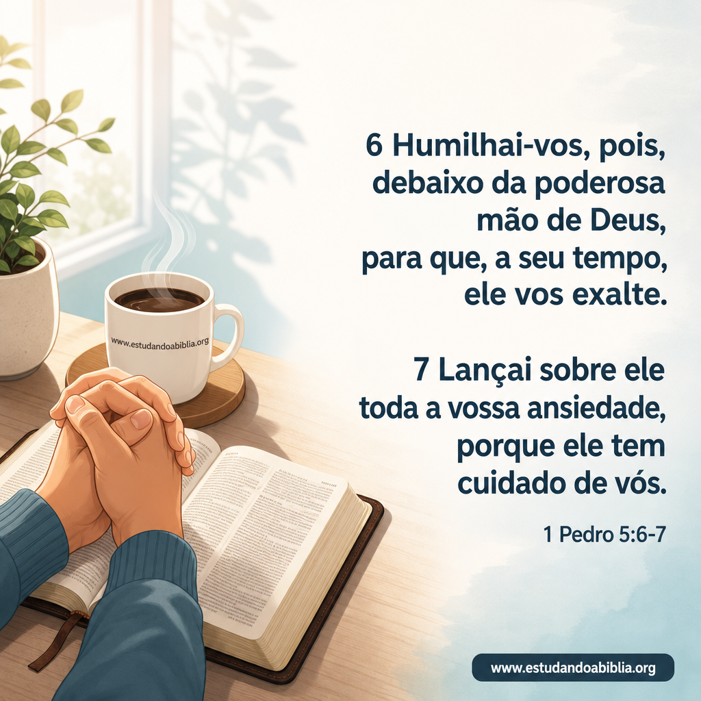 Versículo bíblico do dia – 1 Pedro 5:6-7