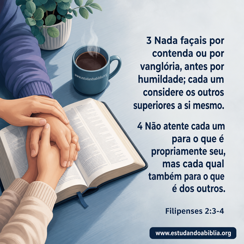 Versículo bíblico do dia – Filipenses 2:3-4