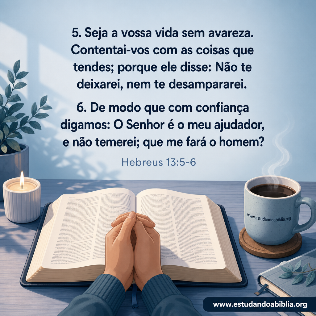 Versículo bíblico do dia – Hebreus 13:5-6
