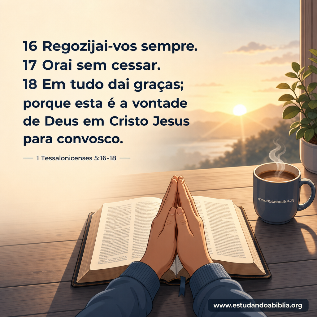 Versículo bíblico do dia – 1 Tessalonicenses 5:16-18